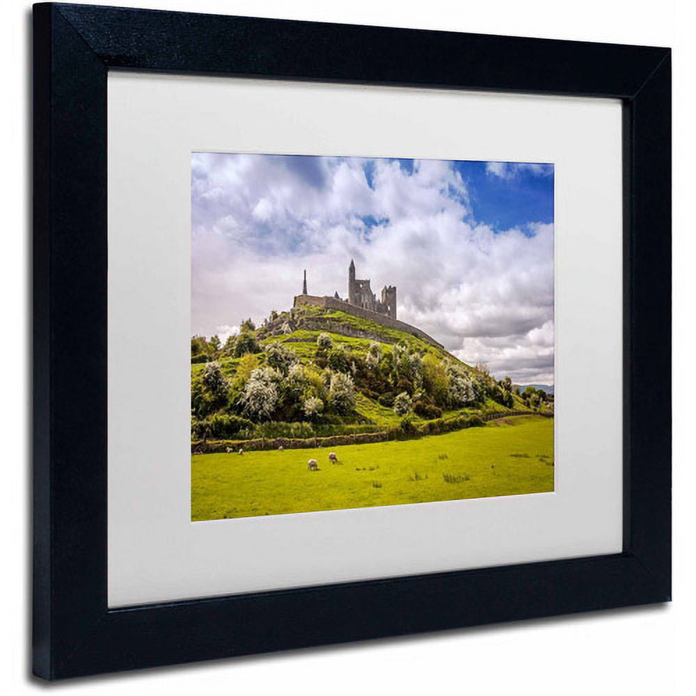 Trademark Fine Art "Rock Of Cashel Ireland" Canvas Art by Pierre Leclerc, White Matte/Black Frame