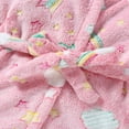 thumbnail image 7 of LYMAYTER ‌Kids Hooded Bathrobe Girls Flannel Dressing Gown Sleepwear Boys Spa Robe 1-7 Years, 7 of 7