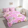 thumbnail image 3 of Manfei Cute Gingerbread House Twin Bedding Sets for Kids Girls, Microfiber Bedroom Decor Reversible 7 Pieces, 3 of 8