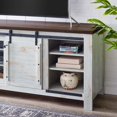 thumbnail image 6 of Modway Bennington 71" Rustic Sliding Door TV Stand in White, 6 of 7