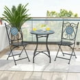 thumbnail image 4 of Costway Set of 2 Mosaic Chairs for Patio with Decorative Backrest Heavy-Duty Frame, 4 of 8
