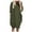 Army, variant on USSUMA Womens Summer Dresses Women'S Casual Dresses Long Sleeve Plus Size Dress Solid Color Printed Dress with Pocket Loose Fit Maxi Dress Elegant Skirt Lightweight Skirt Army Green Dress Size-L