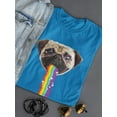 thumbnail image 3 of Pug Puke Rainbow T-Shirt Women -Smartprints Designs, Female Small, 3 of 4