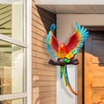 thumbnail image 4 of Realistic Parrot Statue Sculpture Polyresin Parrot Ornament Wall Art Hanging Parrot Wall Decor for Outside Home Kitchen Patio Lawn Red, 4 of 8