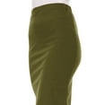 thumbnail image 5 of Women's Casual Elastic Band High Waist Stretch Office Work Solid Midi Skirt, 5 of 5