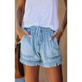 thumbnail image 4 of New elastic waist drawstring casual high waist slim denim shorts women, 4 of 14