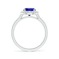 thumbnail image 2 of ANGARA Natural Round 1.45 ct Tanzanite Halo Ring with Diamond Accents in 14K White Gold for Women (Size-7mm) | December Birthstone, Anniversary, Jewelry Gift for Women | Natural Tanzanite Ring, 2 of 10