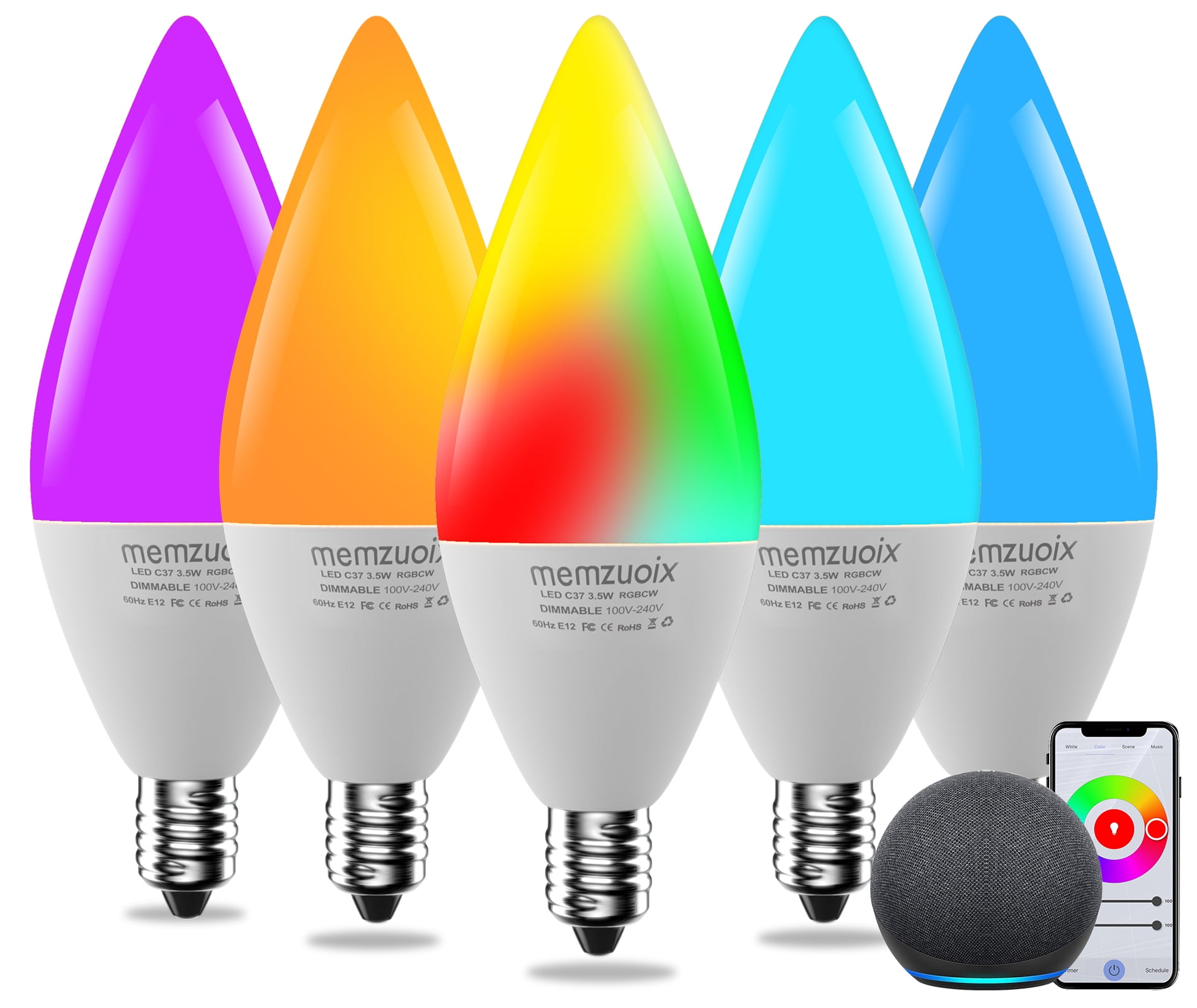 mayceyee Color Changing Light Bulbs, Wifi Bluetooth Smart Led Light