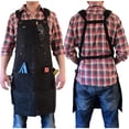 thumbnail image 3 of Work Aprons for Men  Shop Carpenter  Woodworking Apron  Waxed Canvas Tool Apron  Adjustable, 3 of 9