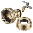 thumbnail image 4 of BRASS HOSE TAP CONNECTOR 3/4" 1/2" THREADED GARDEN WATER PIPE ADAPTER FITTING, 4 of 4