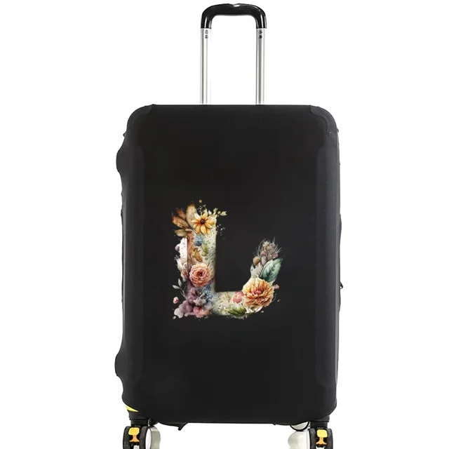 Housses de Valise Housse de Protection Valise de Voyage Anti-Rayures Housse Anti-Poussière Réutilisable Housse Anti-Poussière Lavable Motif Imprimé Floral Lettre 8floral Lettre L L