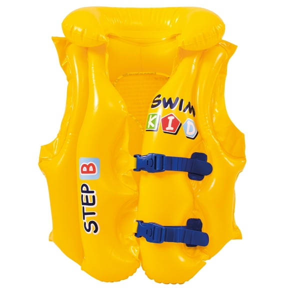 Pool Central Children's Swimming Pool Training Vinyl Swim Vest - Yellow/Blue - XS