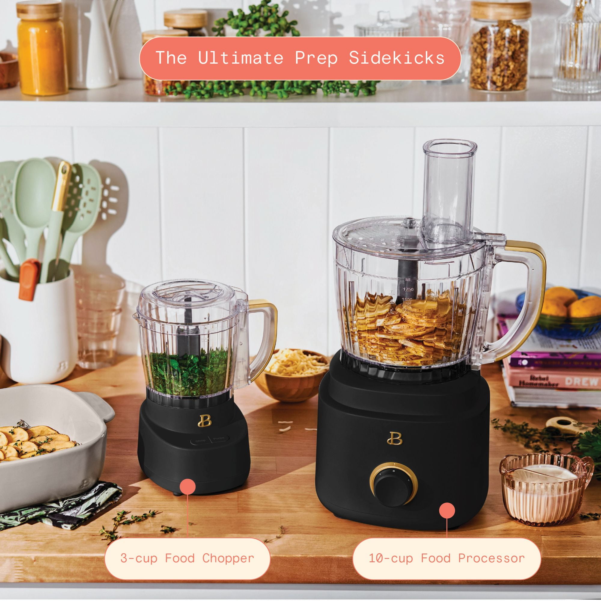 Beautiful 3-Cup Food Chopper, Black Sesame by Drew Barrymore