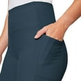thumbnail image 2 of Mondetta Women's High Rise Side Pockets Mesh Cut Out Active Tight Moisture Wicking Leggings-Blue / XL, 2 of 4