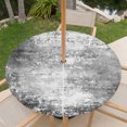 thumbnail image 6 of Round Outdoor Tablecloth with Umbrella Hole and Zipper, Shabby Grey Fitted Table Cover with Elastic Edge for 55-60 Inch, Oil Painting Vintage Art Gray White Waterproof Patio Tablecoths for Picnic, 6 of 9