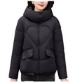 thumbnail image 2 of Fashion Winter Warm Coats for Womens Hooded Plus Size Casual Solid Color Long Sleeve Warm, 2 of 8