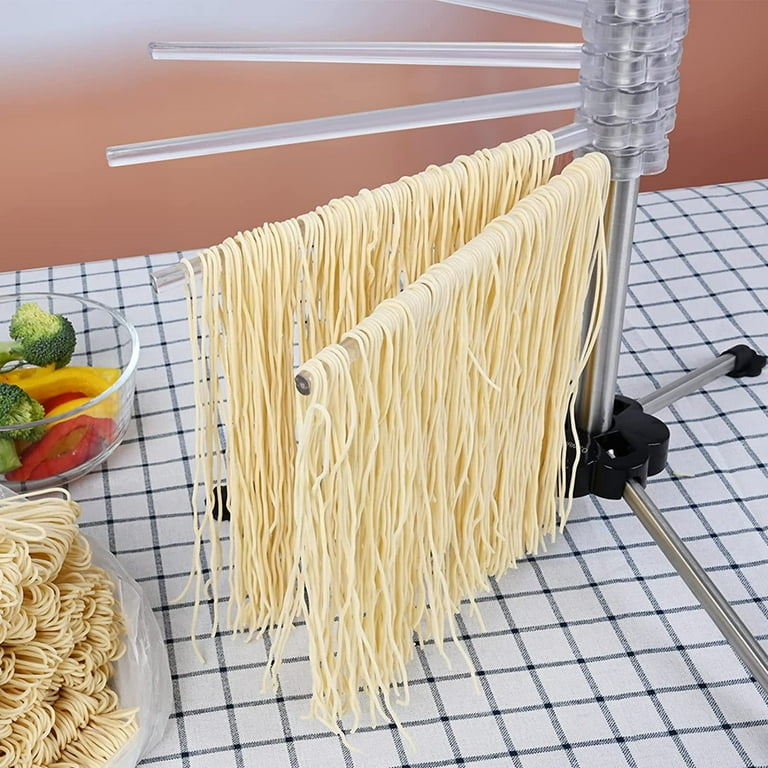 Baiouda Collapsible Pasta Drying Rack, Spaghetti Drying Rack Noodle Stand,  10-Arm Spaghetti Machine, Abs Plastic, Noodle Dryer