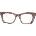 thumbnail image 3 of Oprah style Bling Rhinestone Square Reading Glasses For Women Shiny Diamond Blue Light Blocking Eyeglasses, 3 of 7