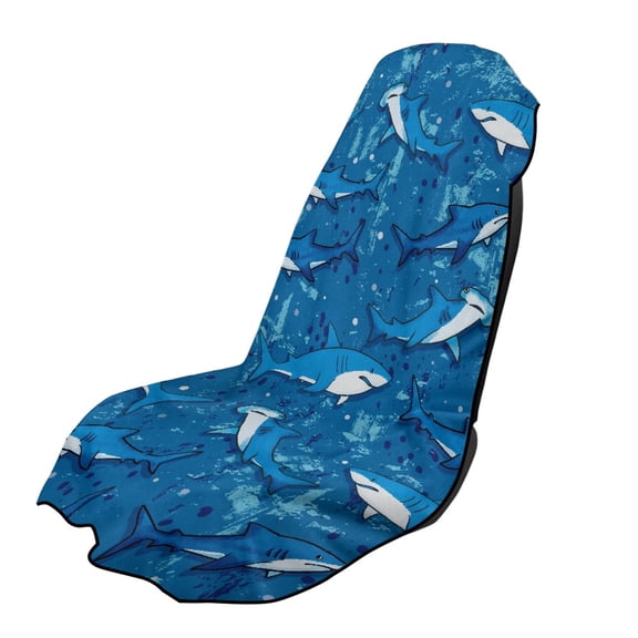 XYZCANDO Cartoon Shark Print Car Seat Cover Towel, Easy Installation Car Cushion Seat Covers Non-Slip Breathable for SUVs Cars