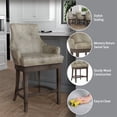 thumbnail image 5 of Hillsdale Creekside 25.75" Faux Leather & Wood Counter Stool in Taupe/Brown, 5 of 13