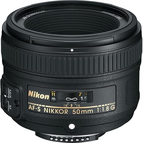 Restored Nikon AF-S NIKKOR 50mm f/1.8G Standard Prime Lens for Nikon F-Mount DSLR Cameras, 50mm, FX/DX, Black (Refurbished)