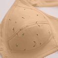 thumbnail image 5 of Qwertyu Daisy Bras for Older Women Front Closure No Wire Comfortable Convenient Buckle Bra Comfy Everyday Bra Beige 44, 5 of 6