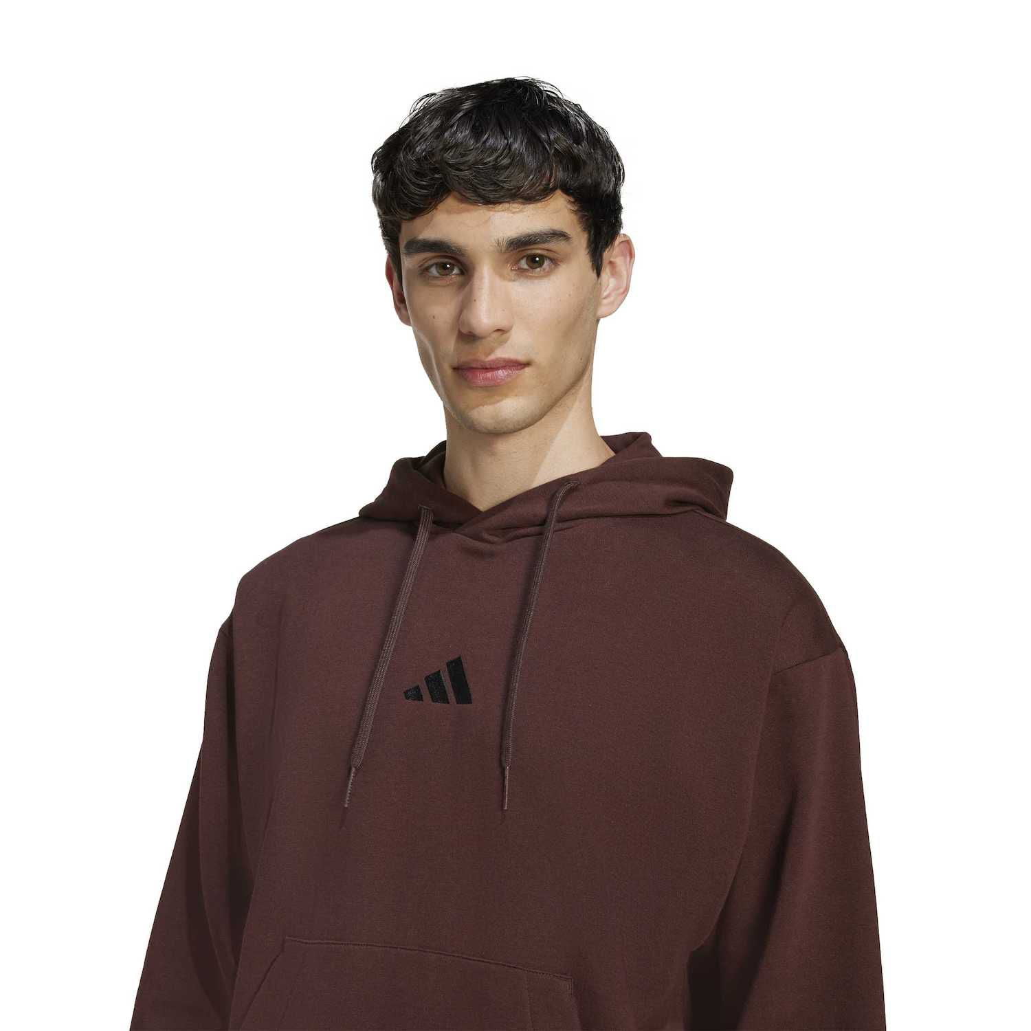 Men's adidas Feel Cozy Pullover Fleece Hoodie Color: Shadow Brown Size: S