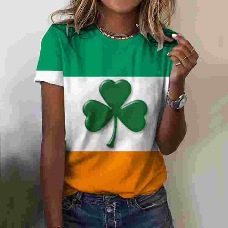 Buy Women's St. Patrick's Day Saint Paddy Drunk Shirt Lucky Charm Shamrock Clover Irish Women V-neck T-shirt Online In India - Foto 14