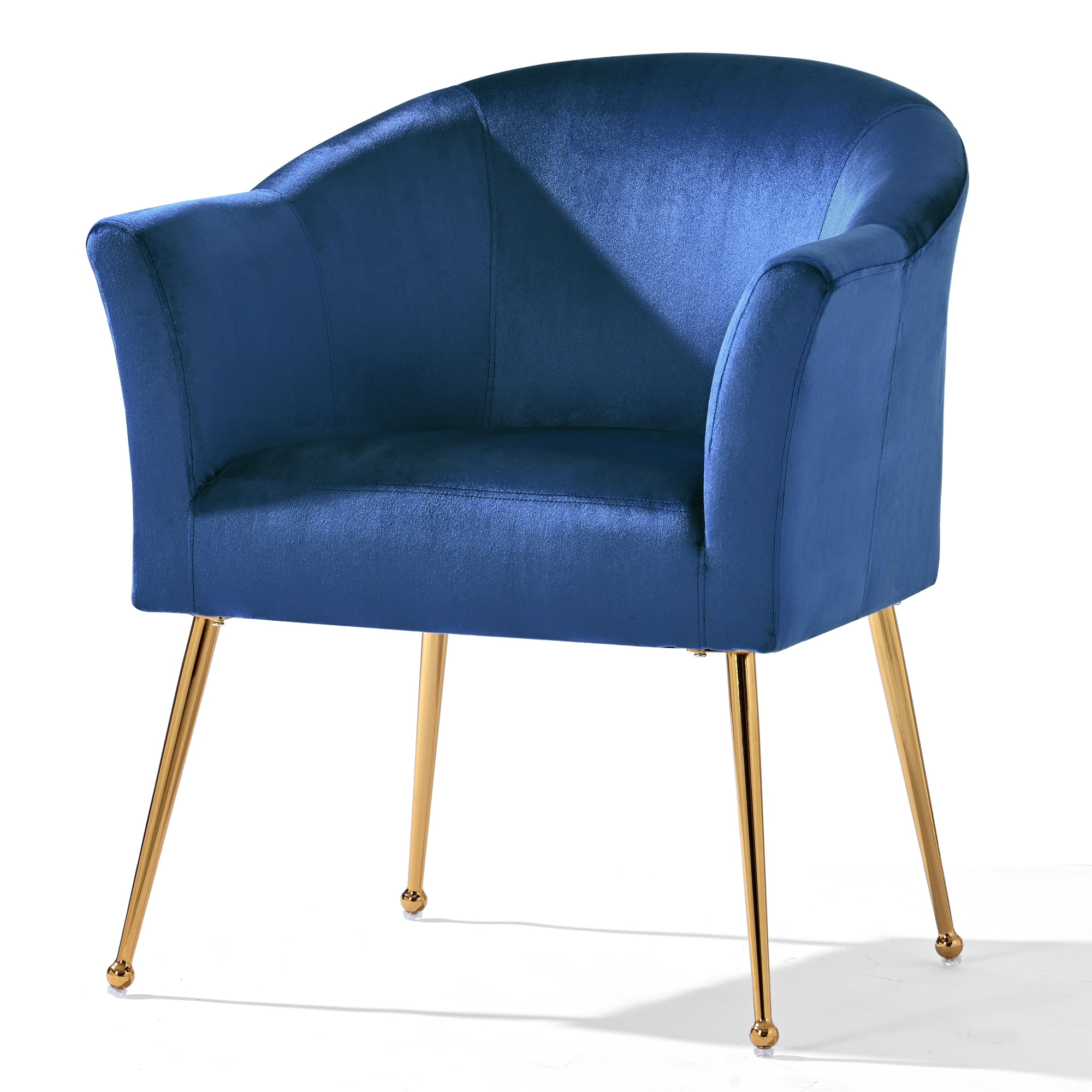 YYAo Velvet Accent Chair, Upholstered Comfy Armchair with Metal Legs for Bedroom, Living Room, Blue YYAo Velvet Accent Chair, Upholstered Comfy Armchair with Metal Legs for Bedroom, Living Room, Blue