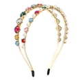thumbnail image 1 of Diadema de cristal de imitación colorido de metal Unique Bargains Diadema de perlas de imitación de diamantes de imitación, 1 of 7