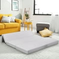 thumbnail image 4 of Gymax 4'' Queen Size Foam Folding Mattress Sofa Bed Guests Floor Mat Carrying Handles, 4 of 10