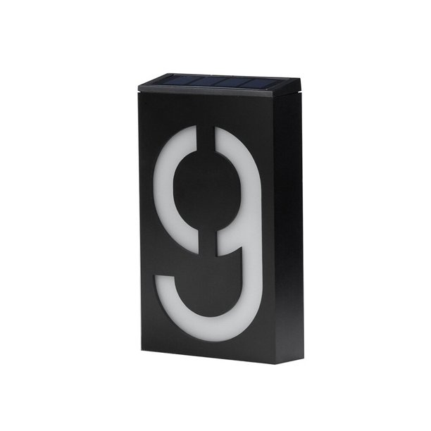 Toystoory Luz de número Placa de puerta Tablero de guía Lámpara de pared solar Placa de calle digital Linterna de jardín Dirección Patio impermeable Electrodomésticos Nueve Toystoory HA073662-10