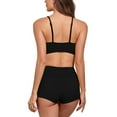 thumbnail image 3 of Women's High Waisted Bikini Scoop Neck Swimsuit Two Pieces Bathing Suit, 3 of 6
