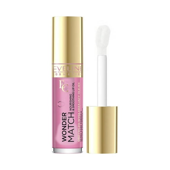 Eveline Cosmetics Wonder Match Lip Oil – Shade 02 Delicate Rose | Moisturizing & Illuminating Lip Oil, 5 ml