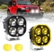 thumbnail image 5 of Luces de 2 Paquetes de Luces Antinibla Desplegables de Motocicletas, Vainas LED DE 3 PULGADAS CON CUBIERTAS Amarillas y Soportes, Focos para Tractor Truck Atv Suv y Más, 5 of 7