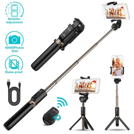 UPC: 0616043308227 | Selfie Stick Tripod  iMounTEK 3 in 1 Extendable Selfie Stick Tripod with Detachable Bluetooth Wireless Remote Compatible with All Smartphones iPhones Android Samsung