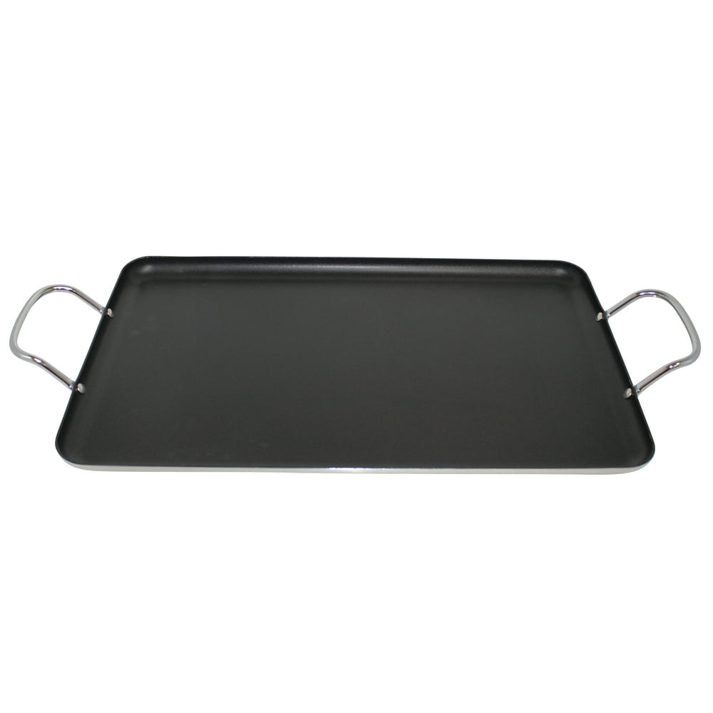 IMUSA Nonstick Double Burner Griddle with Metal Handles 17" x 10