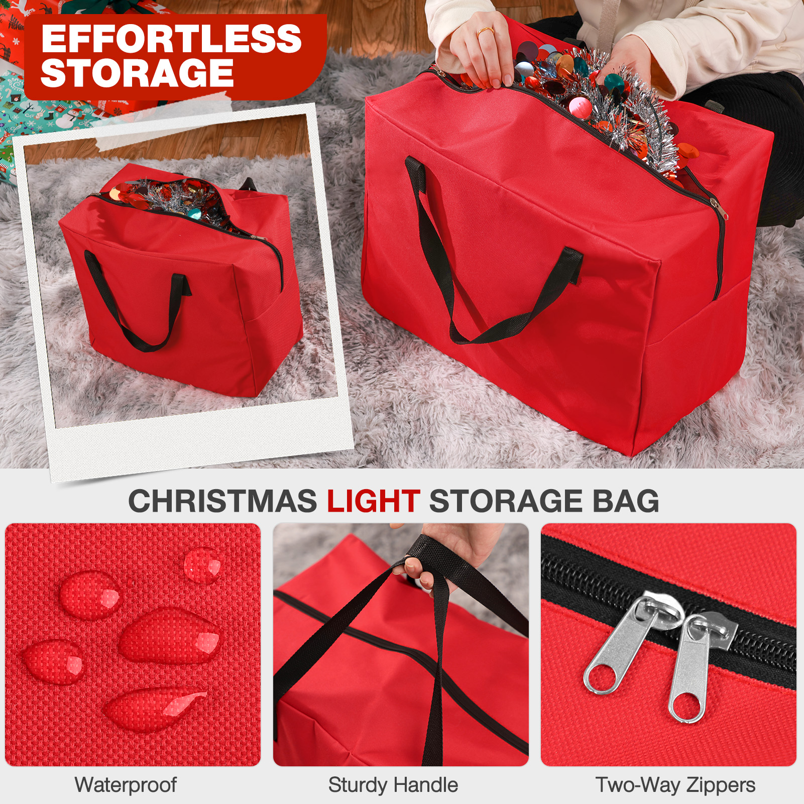 Ayieyill Christmas Tree Storage Bag Set, 3-Piece photo 5