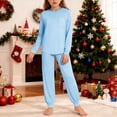 thumbnail image 2 of RXMEKW Hauts à Manches Longues pour Filles, Ensemble Uni pour 5-14 Ans, 2 of 9