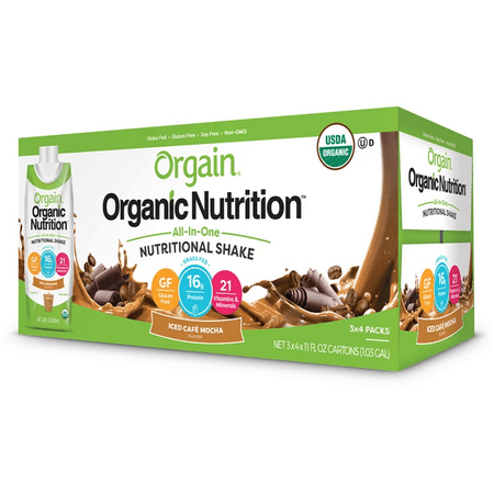 Orgain Organic Nutrition Shake, Iced Cafe Mocha, 16g Protein, 12