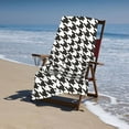 thumbnail image 3 of Houndstooth Black And White Bath Towel, Highly Absorbent towels for bathroom Quick Drying Microfiber Bath Towels for Body, Soft Shower Towels for Sport, Yoga, SPA, Gym 27x55in, 3 of 5