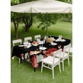 thumbnail image 4 of Outdoor Tablecloths with Umbrella Hole & Zipper, Black Crane Rectangle Tablecloth 52x70 Inch, Vintage Red Teal Spring Floral Botanical Waterproof Table Cloth, Patio/Pool/Picnic Table Covers, 4 of 8
