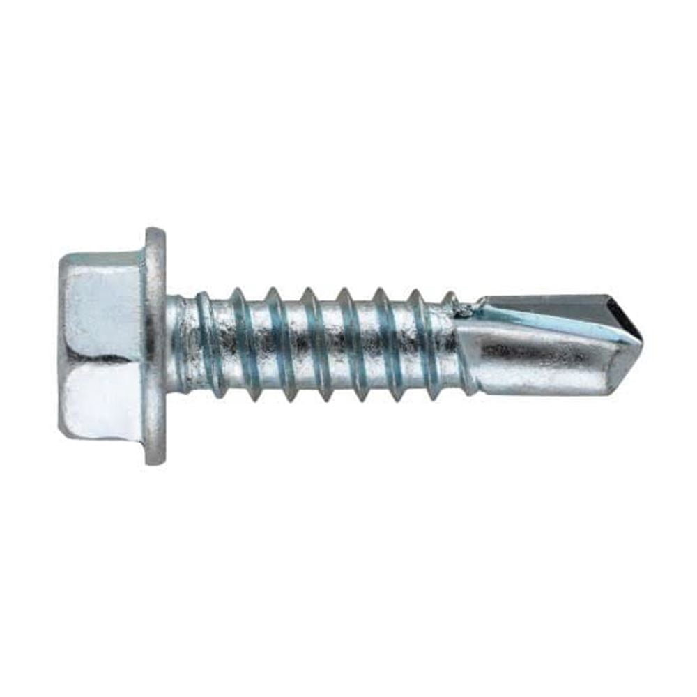 Hillman 1/4-14 X 1In Zinc Hex Washer Head Self Drilling Screw 100Pk
