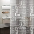 thumbnail image 2 of pdqouc 2Pcs Transparent Bath Shower Curtain Liner Clear Letter Love Prints Mold Resistant Waterproof Bathroom Curtains Fashion Home Bath Room Bathtup Partition decoration, 2 of 5