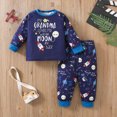 thumbnail image 2 of NOLDARES Toddler Kids Pajamas 2pcs Long Sleeves Pjs Sets Print PJs for Girl Boys Fall Winter Sleepwear(H020-Blue), 2 of 9