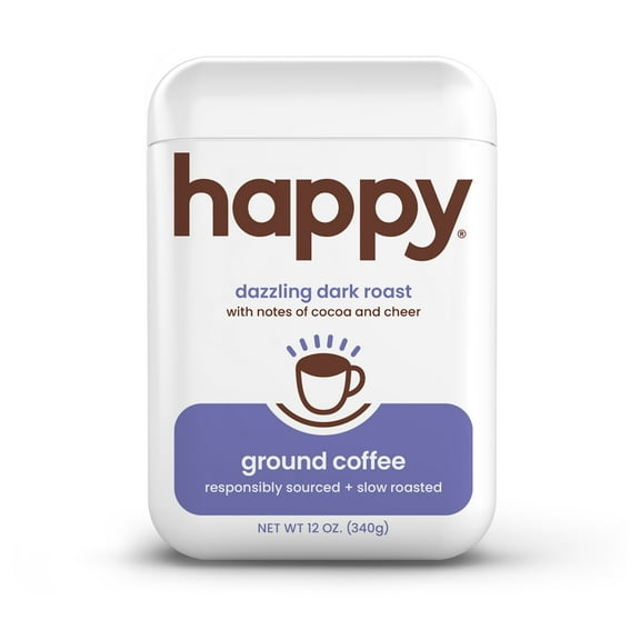 Happy Coffee Dark Roast Ground Coffee 12 oz
