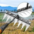 thumbnail image 3 of Gardenia Iron Weeding Rake, Iron Rake 2.0, 5/6/7/8 Teeth Carbon Steel Garden Weeder Rakes, Weeding Rakes for Dethatching, Gardening and Backyard Lawn Loosening Weed Tools (8 Tooth), 3 of 7