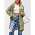 thumbnail image 2 of Long Cardigan Sweaters for Women Fall Trendy Oversized Open Front Winter Coat Green S, 2 of 8