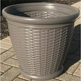thumbnail image 2 of Suncast Willow 18" Round x 15.75" H Gray Resin Wicker Planter, 2 of 2