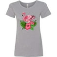 thumbnail image 3 of Inktastic Flamingo with Tropical Flowers Women's T-Shirt, 3 of 5